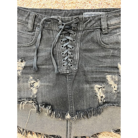 Antigo Black Denim Skirt - Picture 2 of 5